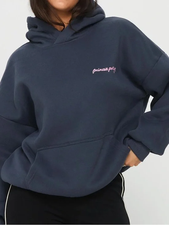 Princess Polly Love Letter Graphic Hoodie in Navy 🆕 - Picture 1 of 7